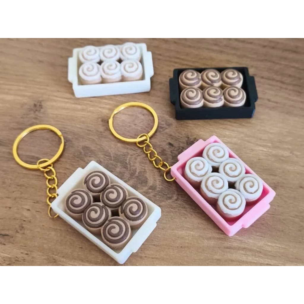 Sỉ&Lẻ Móc Khóa Mini Cinnamon Roll Tray 🥐✨